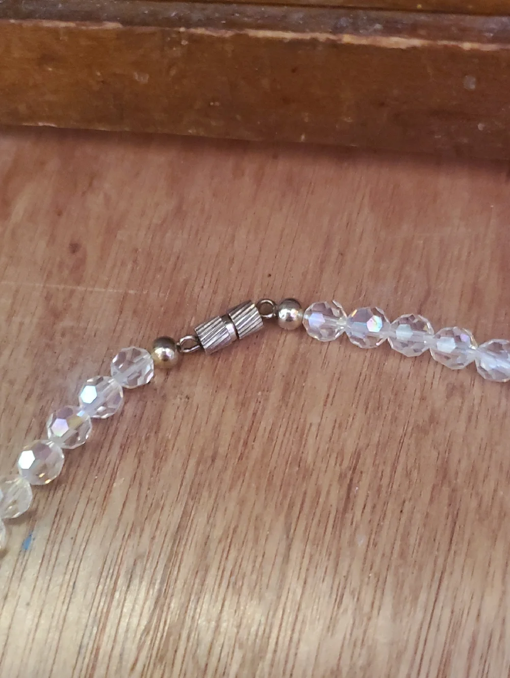 Crystal Aurora Bead Necklace - Clear D
